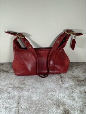 Vintage Red Leather Coach Small Hobo Bag Shoulder 9059 Legacy Purse 90's